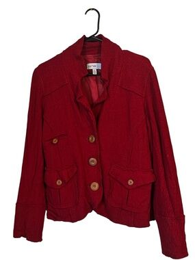 lana lee Women’s Wine Red Wool Blend Blazer Jacket Vintage & Rare Sz-14